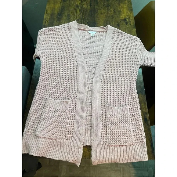 time and tru open front cardigan pink knit Size S - Picture 3 of 7